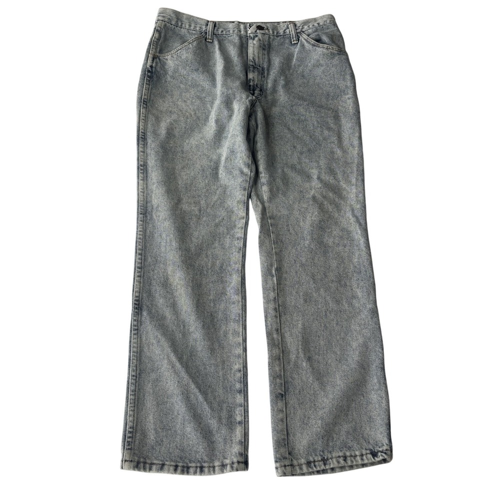 Vintage Rustler Men's 36x30 Acid Wash Stone Wash 100% Cotton Jeans Made in USA